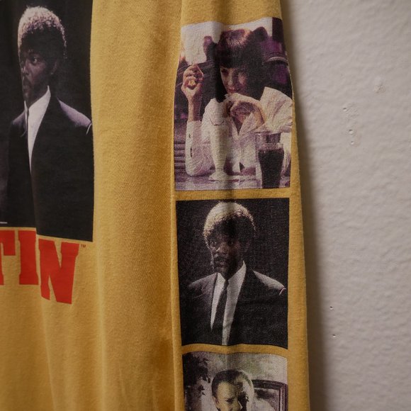 PULP FICTION VINCENT & JULES MIRAMAX LICENSED YELLOW LONG SLEEVE MEDIUM T-SHIRT - Picture 3 of 6